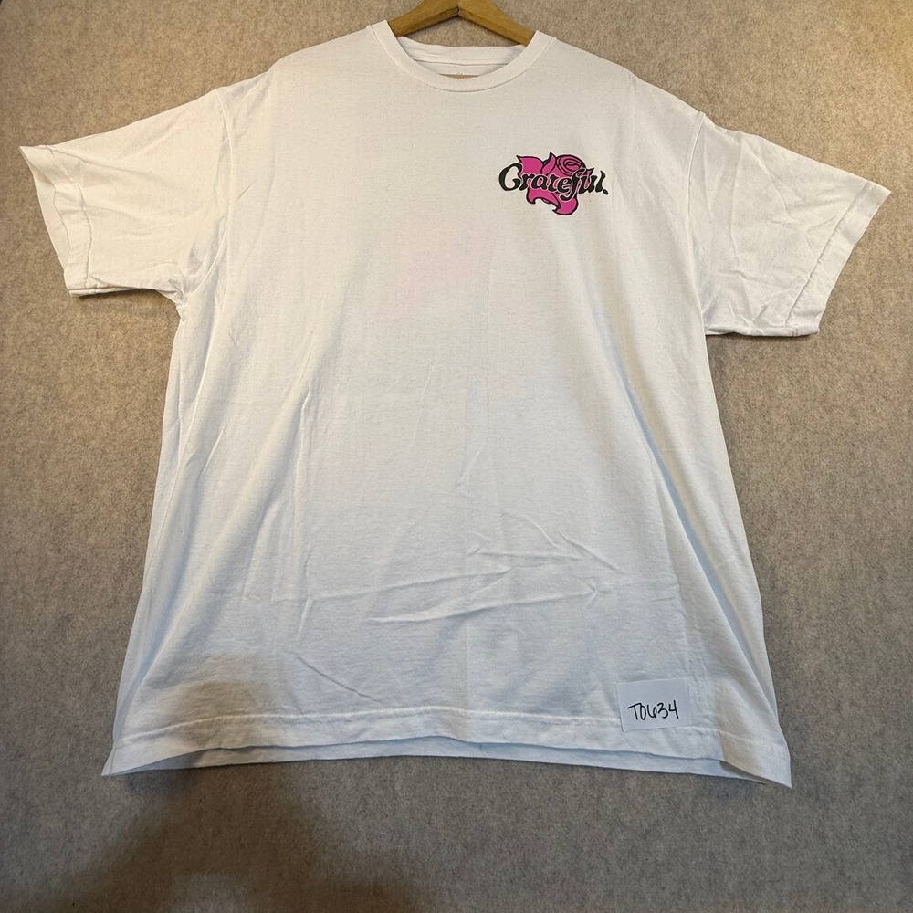 Grateful Apparel Smell the Roses Graphic T-Shirt Mens XL White Butterfly Floral